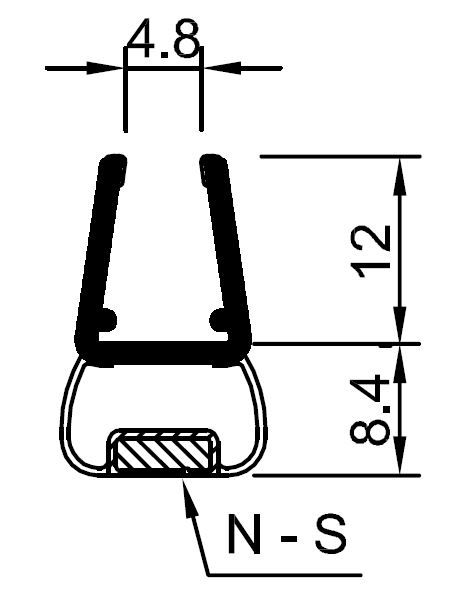 CRL 180 Degree Magnetic Profile for Glass-to-Glass fits 1/4