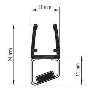 CRL 135° Magnetic Profile for 6 mm and 8 mm Glass, 2,500 mm