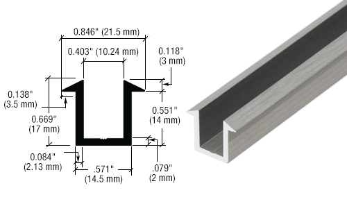 CRL Recessed U-Channel for 3/8