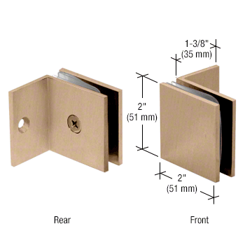 CRL Square Wall Mount Fixed Panel With Small Leg Clamp