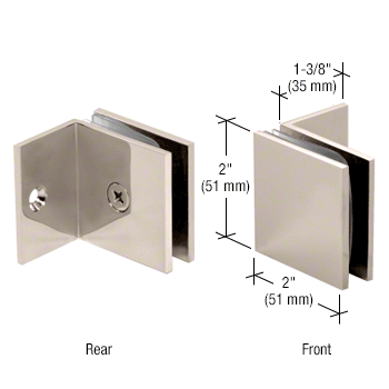 CRL Square Wall Mount Fixed Panel With Small Leg Clamp