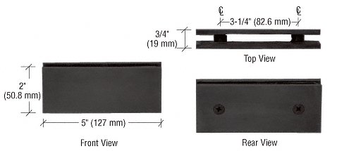 CRL Square Style 180 Degree Glass-to-Glass Clamps