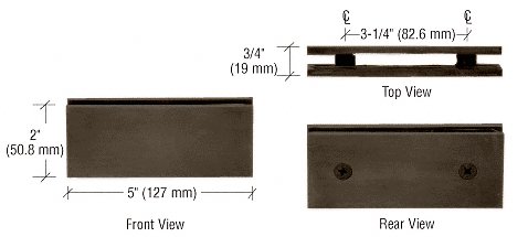 CRL Square Style 180 Degree Glass-to-Glass Clamps