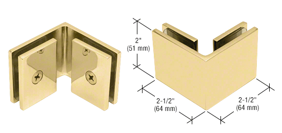 CRL Square Style 90 Degree Glass-to-Glass Clamps