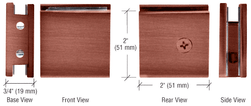 CRL Square Style Notch-in-Glass Fixed Panel U-Clamps