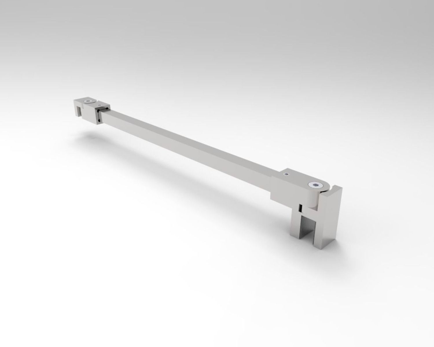 CRL SQUARE SUPPORT BAR SET, 12 X 12 MM, 1200 MM, GLASS-WALL MOUNT, 8 - 10 MM