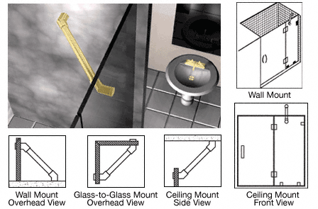 CRL Round Through Glass-to-Wall Support Bars