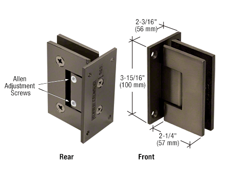 CRL Adjustable Vienna 337 Wall Mount Full Back Plate Hinge