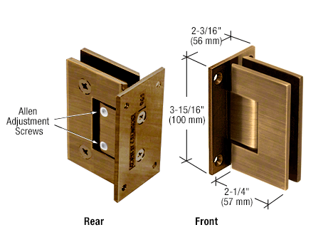 CRL Adjustable Vienna 337 Wall Mount Full Back Plate Hinge