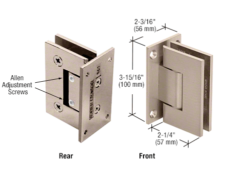 CRL Adjustable Vienna 337 Wall Mount Full Back Plate Hinge