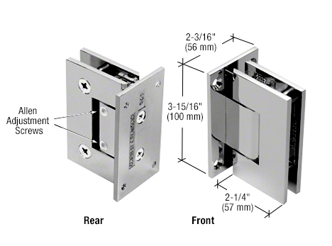 CRL Adjustable Vienna 337 Wall Mount Full Back Plate Hinge