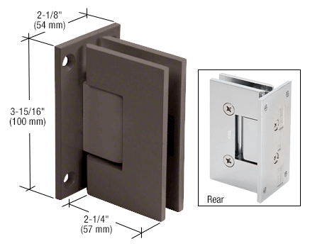 CRL Vienna 537 5 Degree Pre-Set Wall Mount Full Back Plate Hinge