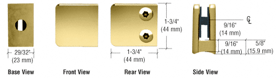 CRL Z-Series Small Square Zinc Glass Clamps for 1/4