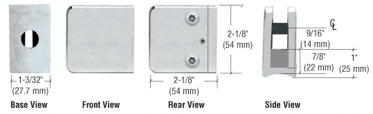 CRL Z-Series Small Square Zinc Glass Clamps for 3/8