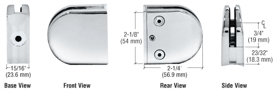 CRL Z-Series Round Type Radius Base Zinc Clamps for 1/4