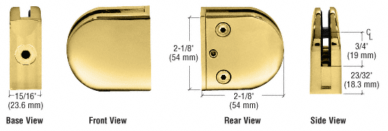 CRL Z-Series Round Type Flat Base Zinc Clamps for 1/4