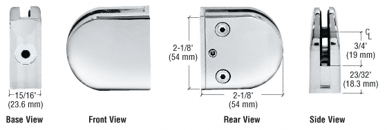 CRL Z-Series Round Type Flat Base Zinc Clamps for 1/4