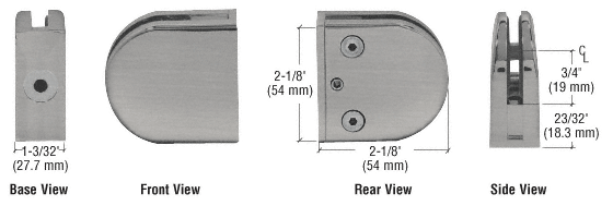 CRL Z-Series Round Type Flat Base Zinc Clamps for 3/8