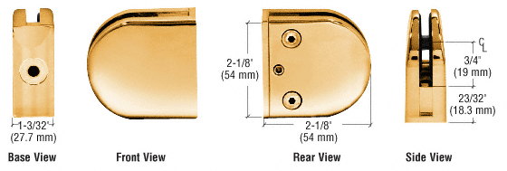 CRL Z-Series Round Type Flat Base Zinc Clamps for 3/8