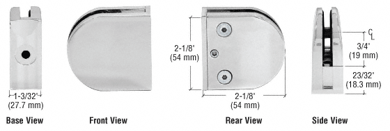 CRL Z-Series Round Type Flat Base Zinc Clamps for 3/8