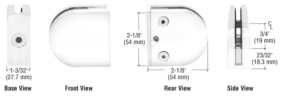 CRL Z-Series Round Type Flat Base Zinc Clamps for 3/8