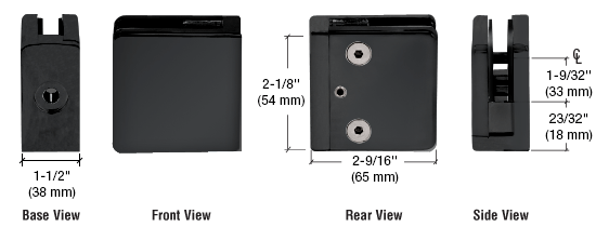 CRL Z-Series Square Type Flat Surface Glass Clamps for 3/4