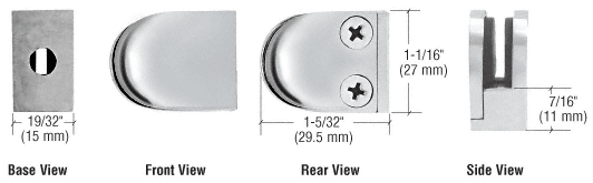 CRL Z-Series Mini Round S.S. Glass Clamps - Flat Base