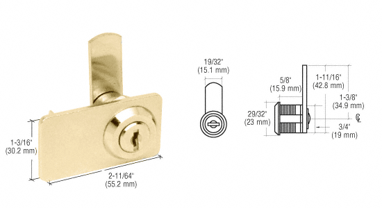 CRL Brass Keyed Alike Double Door Cam Lock