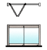 CRL Brushed Stainless 2-Panel Overhead Track Bi-Fold Door Configuration