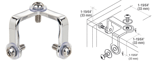 CRL Chrome Deluxe 3-Way Glass Corner Connector