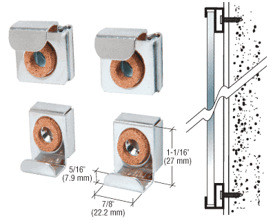 CRL Nickel Plated E-Z Mount Mirror Clips - Bulk Package of 50 Sets