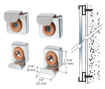 CRL Nickel Plated E-Z Mount Mirror Clip Set, Set of 4