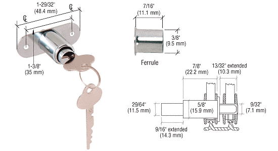 CRL Chrome Track Plunger Lock