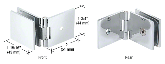 CRL Polished Chrome Adjustable Square Wall Mount Glass Clamp