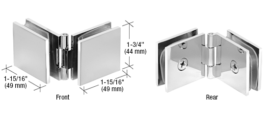 CRL Polished Chrome Adjustable Square Glass to Glass Clamp