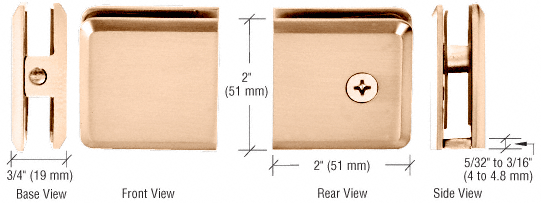 CRL Gold Plated Beveled Hole-in-Glass Style Wall Mount Heavy-Duty Glass Clamp