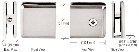 CRL Satin Nickel Beveled Hole-in-Glass Style Wall Mount Heavy-Duty Glass Clamp