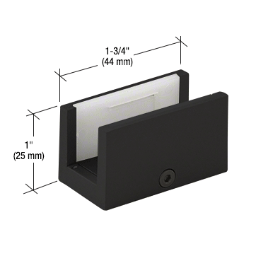 CRL 290/295 Series Matte Black Sliding Door Replacement Bottom Guide