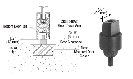 CRL Floor Mounted Closer 1/2