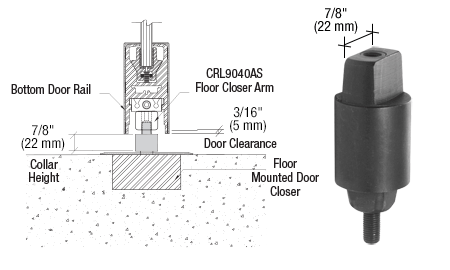 CRL Floor Mounted Closer 7/8