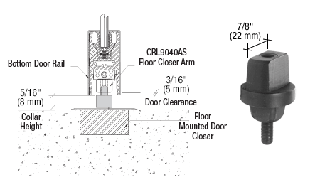 CRL Floor Mounted Closer 5/16