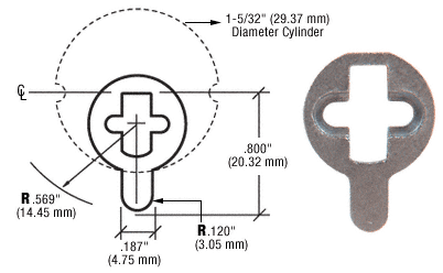 CRL AR MS Style Cam for Use with Mortise Cylinder