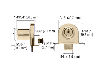 CRL Brass Single Glass Door Lock - Keyed Alike