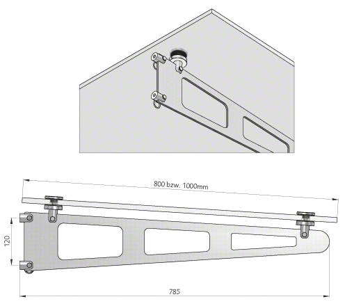 CRL Brushed Stainless Steel Awning Bracket for 1000 mm Projection Glass Canopy