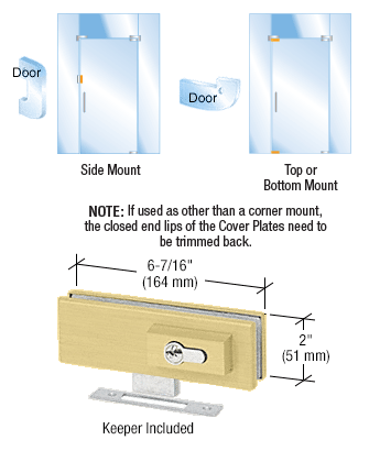 CRL Satin Brass EUR Series Complete Patch Lock Including Cylinder