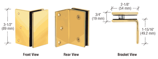 CRL Unlacquered Brass Geneva Series Wall Mount Bracket