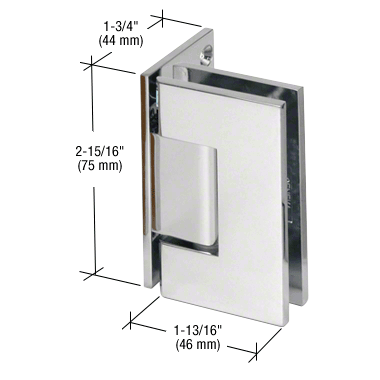 CRL Chrome Junior Geneva 344 Series Adjustable Wall Mount Offset Back Plate Hinge