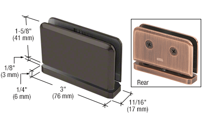 CRL Oil Rubbed Bronze Junior Prima 01 Series Top or Bottom Mount Hinge