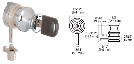 CRL Chrome Keyed Alike Plunger Lock for 3/8