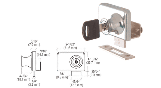 CRL Chrome Clamp-On Lock for 3/8